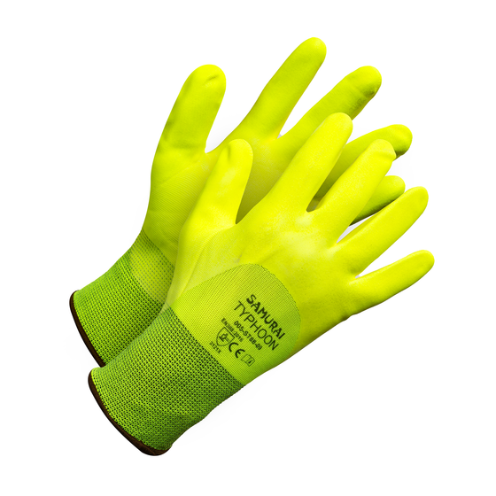 Forcefield "Samurai Typhoon" 3/4  Nitrile Dipped Hi Vis Work Glove